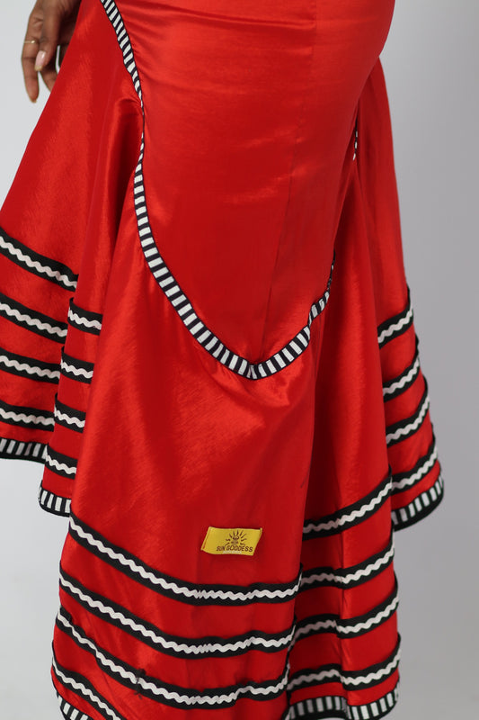 The Red assymetrical Zantsi skirt