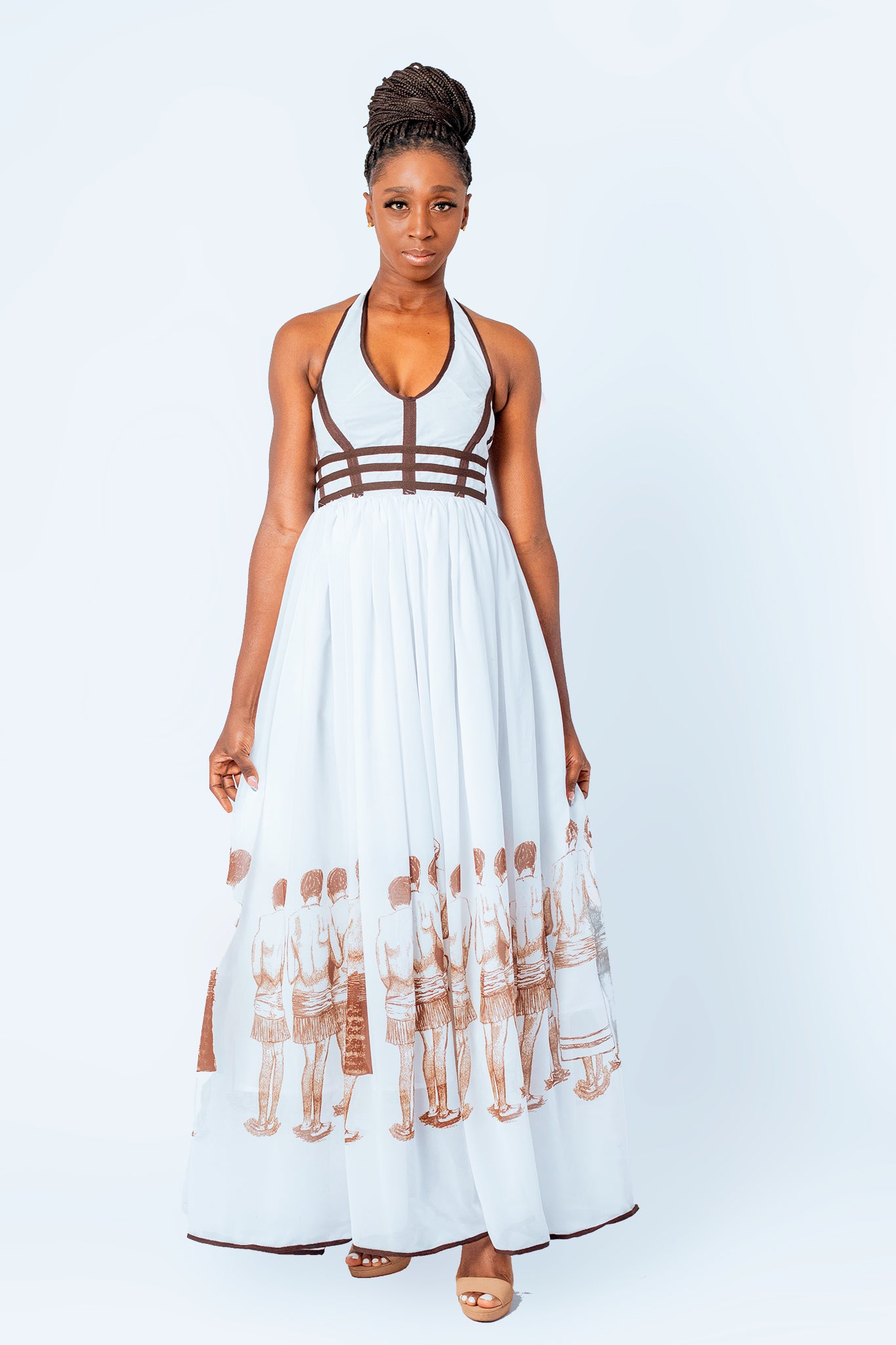 The white Bhelekazi Halterneck Limani Dress