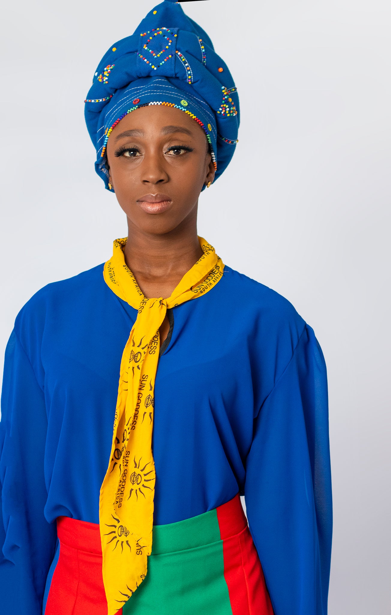 Royal Blue Chiffon Blouse Sungoddessonline