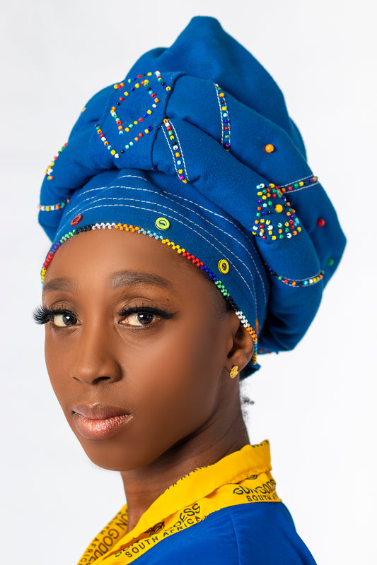 The royal Mutli-color beaded Double Rim Ibotwekazi Headpiece