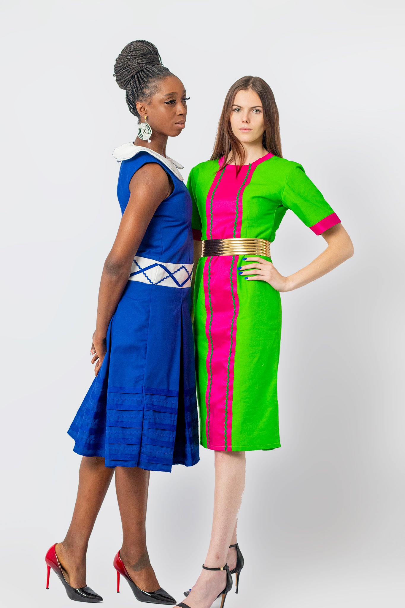 The Royal Blue Nzinga Mbhaco Pleated Drop waist Dress